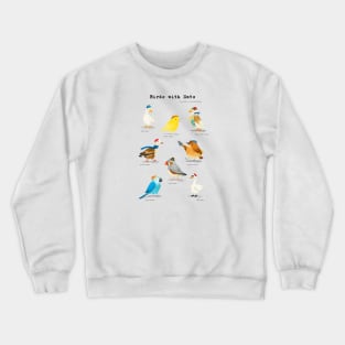 Birds with Hats - Text in Black Crewneck Sweatshirt